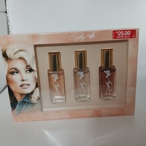Dolly Smoky Mountain 3pc Travel Fragrance Set. New Tennessee Sunset